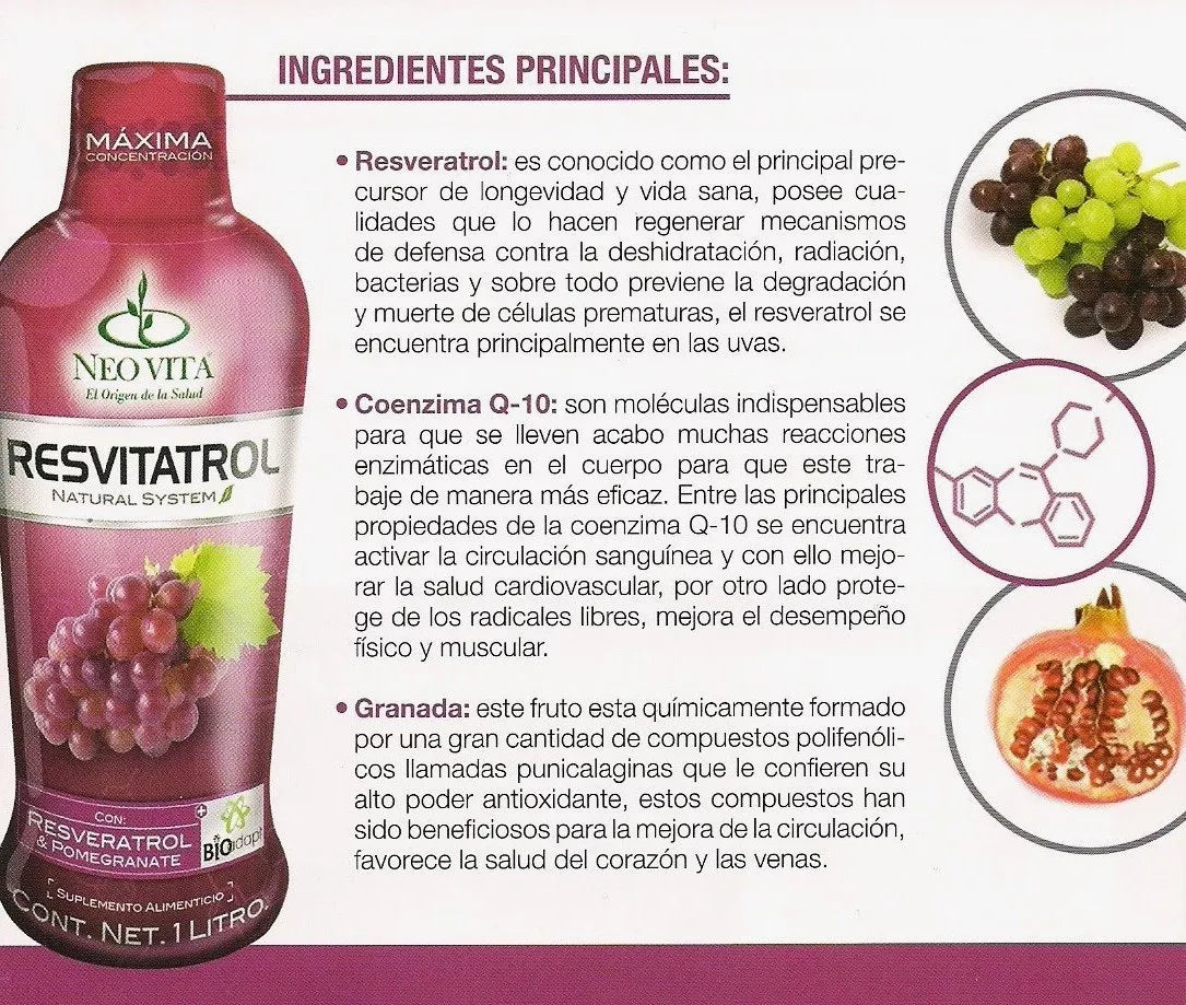 Resvitatrol de Neovita (jugo antioxidante con resveratrol)