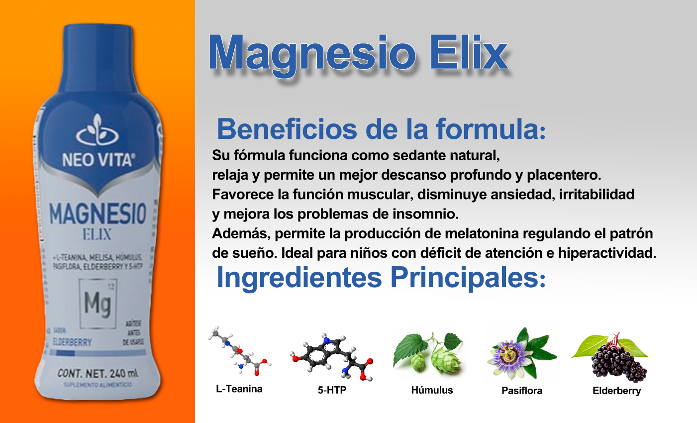 Magnesio Elix de Neovita (Salud del sueño y antiestrés)